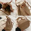 Evening Bags Drawstring Women's Straw Bucket Bag Summer Woven Shoulder Bags Purse Beach Handbag Trends Straw Handbags Casual Crossbody Bag