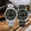 38.5Mm Pilot Watch Carved Coin Bezel Yn55 Military Sport Style Men Automatic Mechanical Sapphire 10Bar SLN C3 Luminous