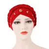 Bérets Femmes Foulard Coton Hijab Chimiothérapie Cap Couvre-chef Élastique Miss Perle Bandeau