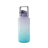 Wasserflaschen 2 Liter Flasche Motivationstrinken Sport mit Zeitmarkierung Tragbare wiederverwendbare Plastikbecher 900 ml