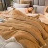 Одеяла SEIKANO теплое зимнее одеяло для дивана-кровати сплошной цвет флисовый чехол для спальни гостиной взрослых детей толстая шерсть 231123