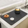 新しい吸収性食器マット皿乾燥マット排水パッド耐熱性カウンタートップマット非滑り液排水プラースマットキッチンアクセサリー