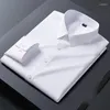 Camicie eleganti da uomo 2023 Camicia elasticizzata antirughe Manica lunga formale Tinta unita Senza stiratura Camisas De Hombre Abbigliamento uomo