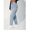 Women's Jeans Straight Leg Jean Retro High Waist Skinny Blue Denim Trousers Fashion Street Casual Y2K Clothing 2023 Ladies Pants 230422