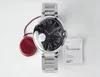 Cart Reloj de pulsera mecánico totalmente automático para hombre con caja de acero de precisión de 42 mm de diámetro, espejo de cristal de zafiro y correa de acero