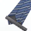 Papillon Classico Moda Affari 8 cm Uomo Formale Nero Blu Strisce Cravatta Camicia Accessori Abito Abito Regalo di Nozze