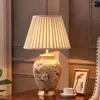 Tischlampen Schlafzimmer Keramiklampe Nachttisch Wohnzimmer Dekoration Studie Retro Beleuchtung Fernbedienung Schreibtisch