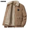 Men's Wool Blends Winter Fleece Jacket Men Warm Thick Corduroy Fur Collar Coat Male Jacket Casual Fashion Outdoor Windproof Outwear Men 231122