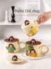 Mugs KAWASIMAYA Mug with Lid Cute Cup Companion Gift Girlfriend Birthday Girls Ceramic Coffee 231122