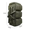 Duffel Bags 90L Capacidade de grande capacidade Travel Canvas Militares Militares Militares Mochila Água Caminhando Campo Camping Rucksack XA216K