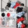 Décoration de fête 145pcs voiture de course thème ballon guirlande arc kit rouge noir macaron bleu ballons en latex garçons anniversaire bébé douche 230422