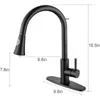 Kitchen Faucets 304 Black Pull Faucet Stretch American Style Cold And