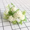 Dekorativa blommor 9 huvuden hortensia konstgjord boll falska gäng silke diy hem dekor dekoration bröllop bord bukett