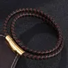 Charme Bracelets Vintage Hommes Femmes Bijoux Noir Marron Multicouche Tressé Bracelet En Cuir En Acier Inoxydable Boucle De Mode Bracelet Cadeau SP04