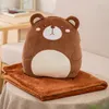 Blankets Cartoon Pillow Quilt DualUse Folding Air Conditioning Blanket Car Interior Cushion 3in1 Office Nap Artifact 231123