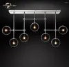 Lustres de vidro globo linear moderno retro led metal lâmpadas clara luminárias de brilho quarto luzes de jantar da sala de estar