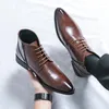 Buty w stylu British Style Fashion High Top Guit Męski garnitur Krótki bankiet formalny prawdziwy skórzany dostawa