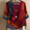 Women's Blouses Fashion Loose Digital Printing Casual Shirts Autumn Womens Tops And Elegant Camisas Mujer Ethnic Style Bluasa