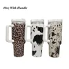 40oz Stainless Steel Tumblers Cups With Lids And Straw Cheetah Animal Cow Print Leopard Heat Preservation Travel Car Mugs Large Capacity Water Bottles 1123