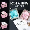 Biżuteria torebki Walentynkowe Propozycja małżeństwa Rotacja Rose Gift Box Acryl Pierścień Zachowany Kwiat Kobiety