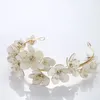 Headpieces Bridal Gold pannband vuxen krona plätering blomma party prop metall för kvinnor frisyr tillverkningsverktyg