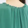 T-shirts femme soie 30 m/m vert col rond bord conception rajeunissante ludique mignon manches d'eau doux T-shirt femmes BE998 femme t-shirts