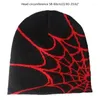 Bérets Spider Web Hat Y2k Beanie Knit Skullies Baggy Slouchy Cap Skull