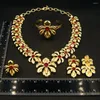 Orecchini di collana set Luxury Flower Forme Gold Women Accessori per anelli per feste in Nigeria Long Nigeria