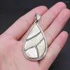 Pendant Necklaces Natural Shell Water Drop Shape Plating Silver Abalone Charms For Making DIY Jewerly Necklace Accessories