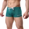 Calções de banho masculinos sexy de cintura baixa amarrados personalidade praia esportes banho prancha de surf shorts boxer maiô