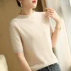 Suéteres de mujer Suéter de cachemira Jersey de manga corta Camiseta de lana de verano