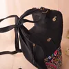 学校のバッグVeowalk Vintage Artistic Women Canvas Backpack手作りの花の刺繍リュックサックスクールバッグデニムトラベルバッグ230422