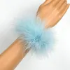 Knee Pads Colored Fur Sleeve Feather Cuff Marabou PLume Boa Women Party Clothing Accessories Fashion Ladies Wristband Feathers Decoration