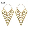 Dangle Oorbellen Vintage Goud Zilver Kleur Drop Earring Voor Vrouwen Geometrische Holle Driehoek India Party Sieraden Groothandel 9663