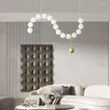 Kroonluchters Moderne Hanglamp Witte Parel Woonkamer Minimalistische Designer Bartafel Strip Achtergrond Muur Nachtkastje Magic Bean