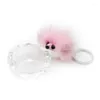 Keychains schattige meiden pluizige egel Keychain vrouwen pompom dierensleutel ring op tas auto snuisterij sieraden bruiloft feestje speelgoedcadeau