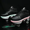 Inline rullskridskor skor casual sneakers walk deform runda 4 hjul vuxna unisex med 4 hjul 231122