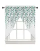Gordijn Teal grijze bloemengordijnen voor slaapkamerraam woonkamer driehoekige jaloezieën gordijnen