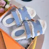Chypre Flat Slides Tofflor Designer Dam Sandaler Shearling Wool Branded H Home Tofflor Justerbar rem Design Utomhus Casual Slide
