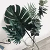 Decorative Flowers Wreaths 510pcs Artificial Gold Green Turtle Leaf Scattered Tail Fake Silk Plant For Wedding Birthday Party Home Decor Palm Leaves 230422