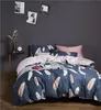 寝具セット29color 46pcs豪華なエジプトの綿の寝具セットクイーンキングサイズ明るいフラミンゴ羽毛布団カバーベッドシートセットフィットシート231122