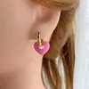 Hoop Earrings 5Pairs 2023 Fashion Gold Heart Shaped Dangle Elegant Multi Candy Color Enamel Hanging Drop Earring For Girls