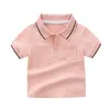 T koszule eleganckie letnie dzieci koszula polo wysokiej jakości chłopcy tshirty bawełniane tkaniny tkaniny koszulki ubrania dla dzieci 230422