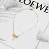 Collane con ciondolo Farfalla Cravatte Girocollo di perle Anelli Set di orecchini per le donne Accessori estetici di gioielli color oro alla moda