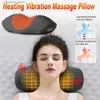 Massera nackkudde Electric Vibration Neck Massage Pillow Hot Compress Massager Neck Traction Pain Relief Massage Kudde Ryggrad Stöd Sleep Relax Q231123