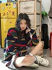 Felpe con cappuccio da donna Harajuku Y2k felpe per donna Vintage Streetwear top oversize 2023 Ropa Mujer moda casual hip-hop a righe