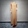 Casual Dresses Arabic Dress Abaya For Women Sfifa Braid Trim Moroccan Caftan Loose Long Dubai Middle East Islam Muslim Kaftan 2023