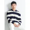 Мужские свитера высокого класса 2023, весенне-осенний модный повседневный шерстяной свитер, деловая рубашка-поло с длинными рукавами, топ в корейском стиле
