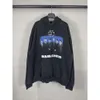 Designer Balencaigaity Hoodie Balanciaga Edição correta de Paris B família outono e inverno estilo Paris German Chariot Band co marca letra crack suéter com capuz