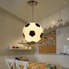 Pendant Lamps Modern Kids Lights For Bedroom Children White Football LED Hanging Room Lighting Fixture Cute Decoration